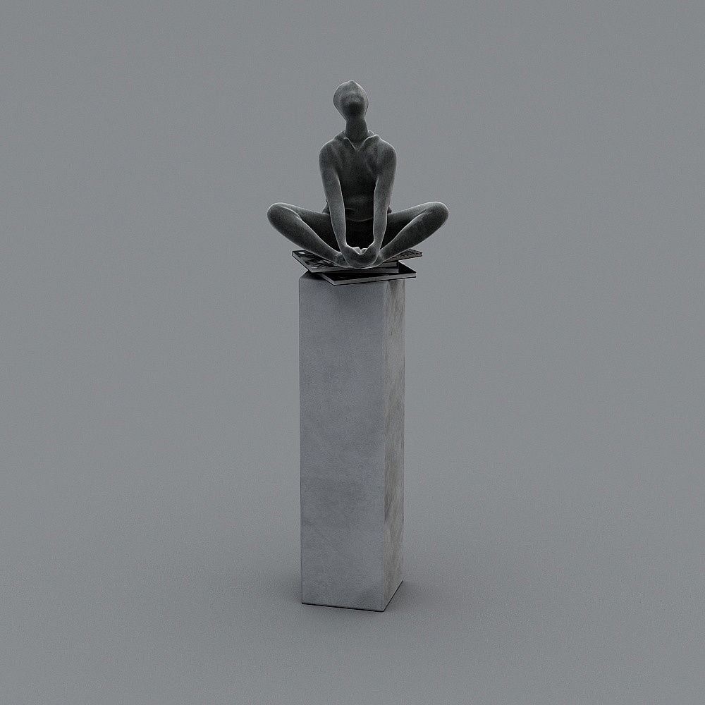 现代沙发茶几组合1-装饰台3D模型