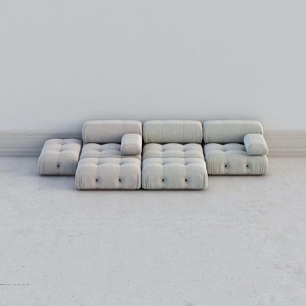 现代沙发组合-多人沙发-白