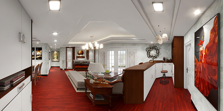 邓智勇-美式三室二厅125㎡-装修设计方案