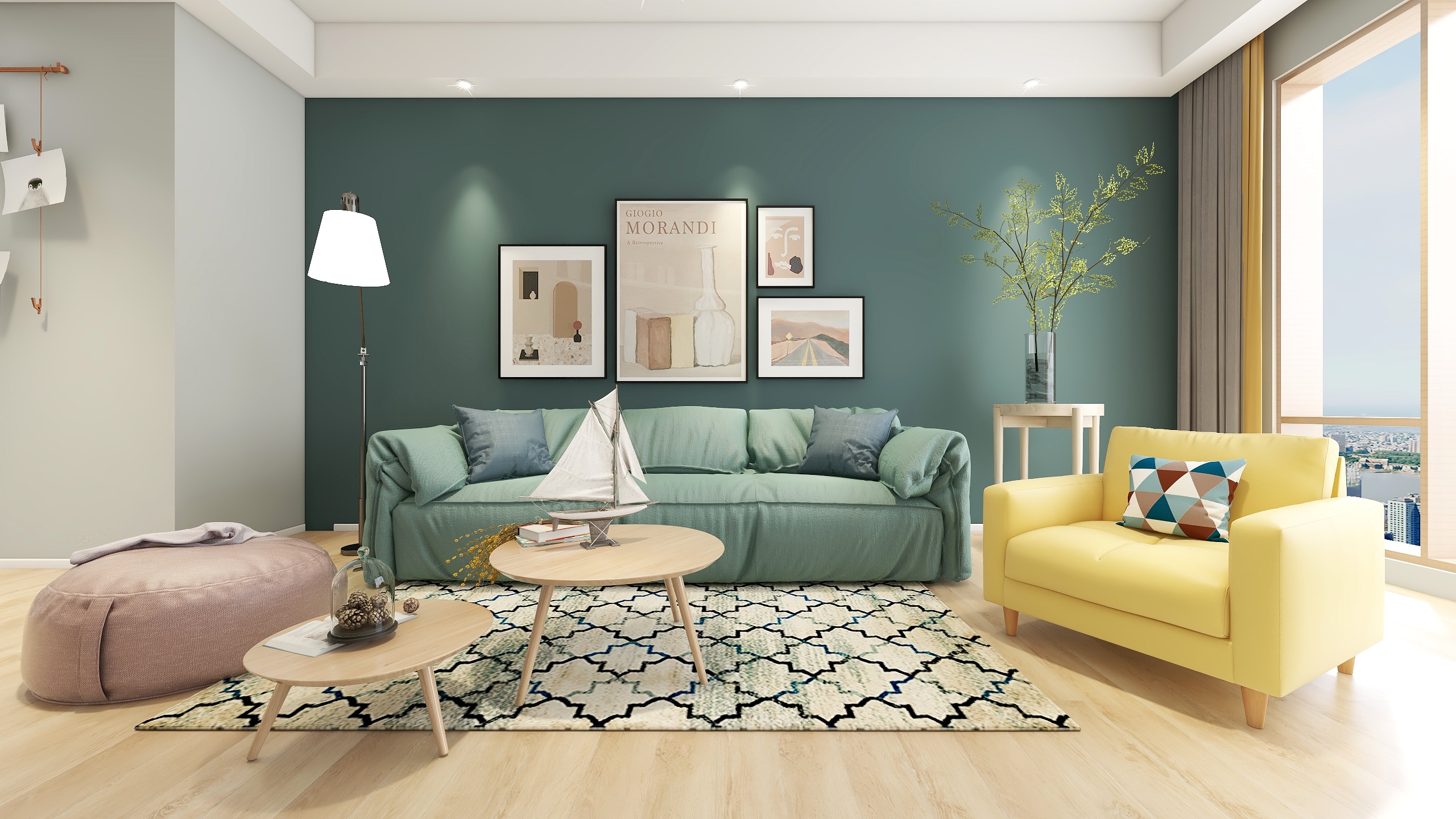 张健刚-清新小巢——北欧二居装修效果图