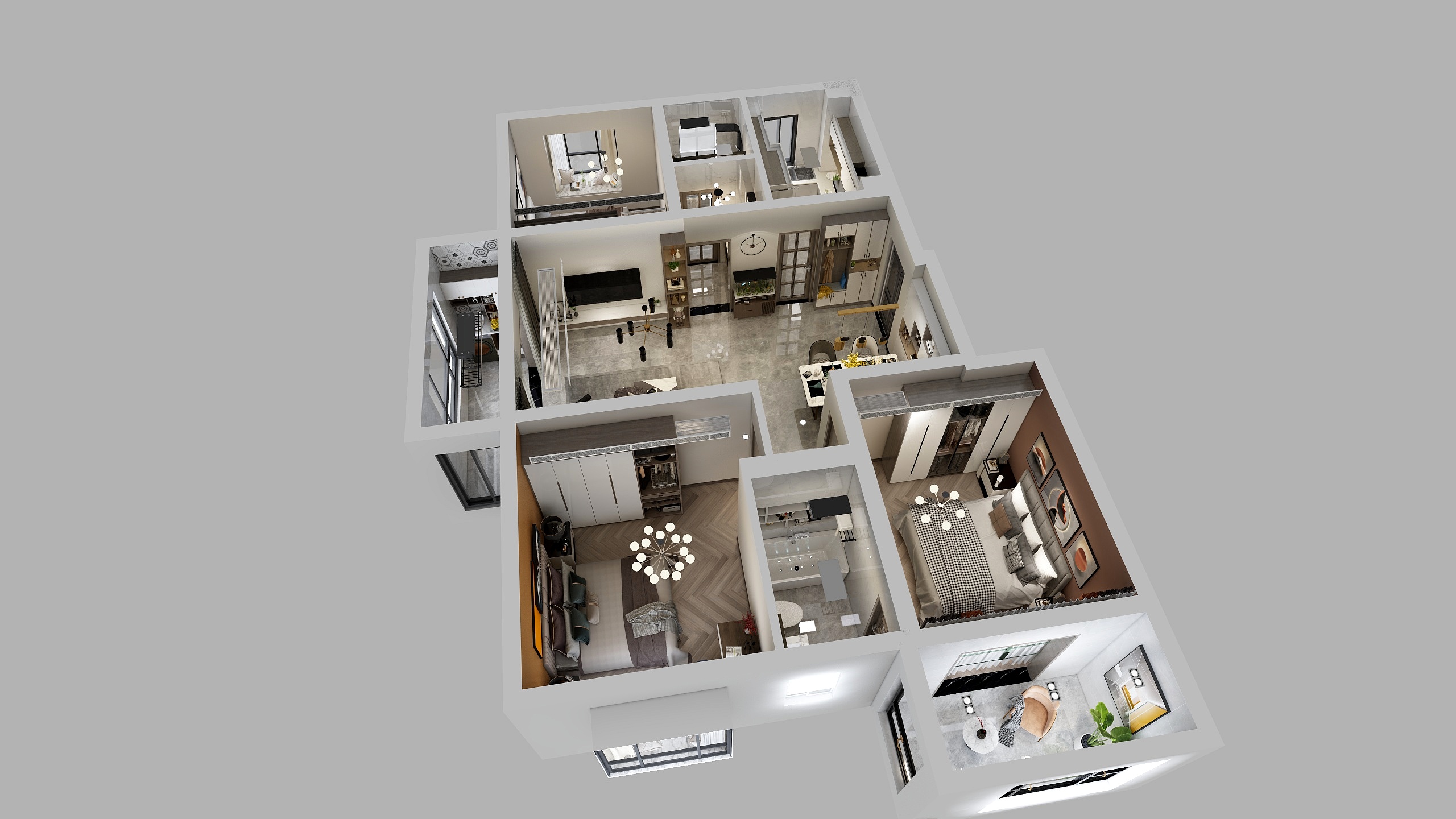 肖文军-118m²三居现代风格-装修设计方案