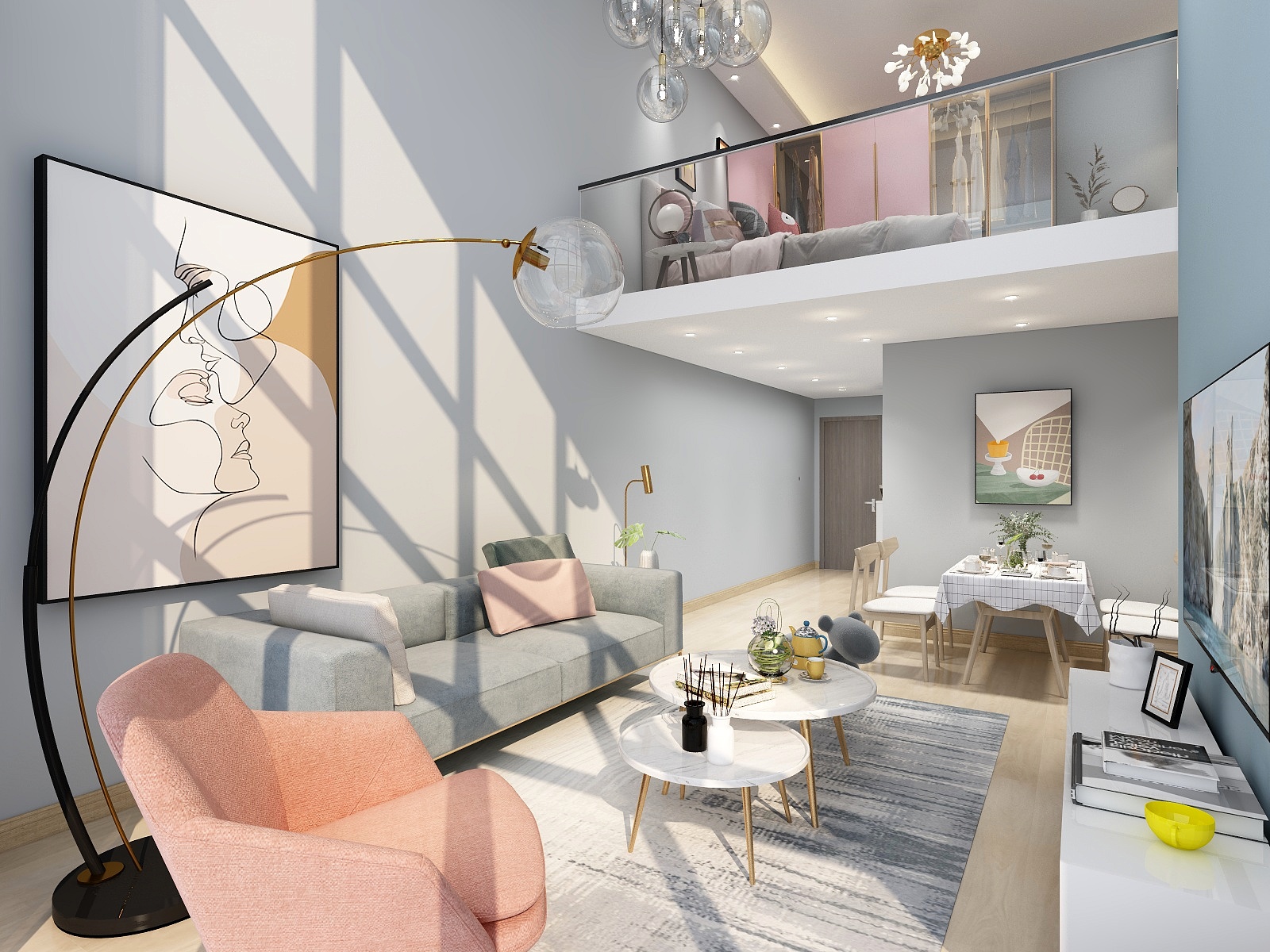 空間設計灬刘-现代北欧单身公寓-装修设计方案