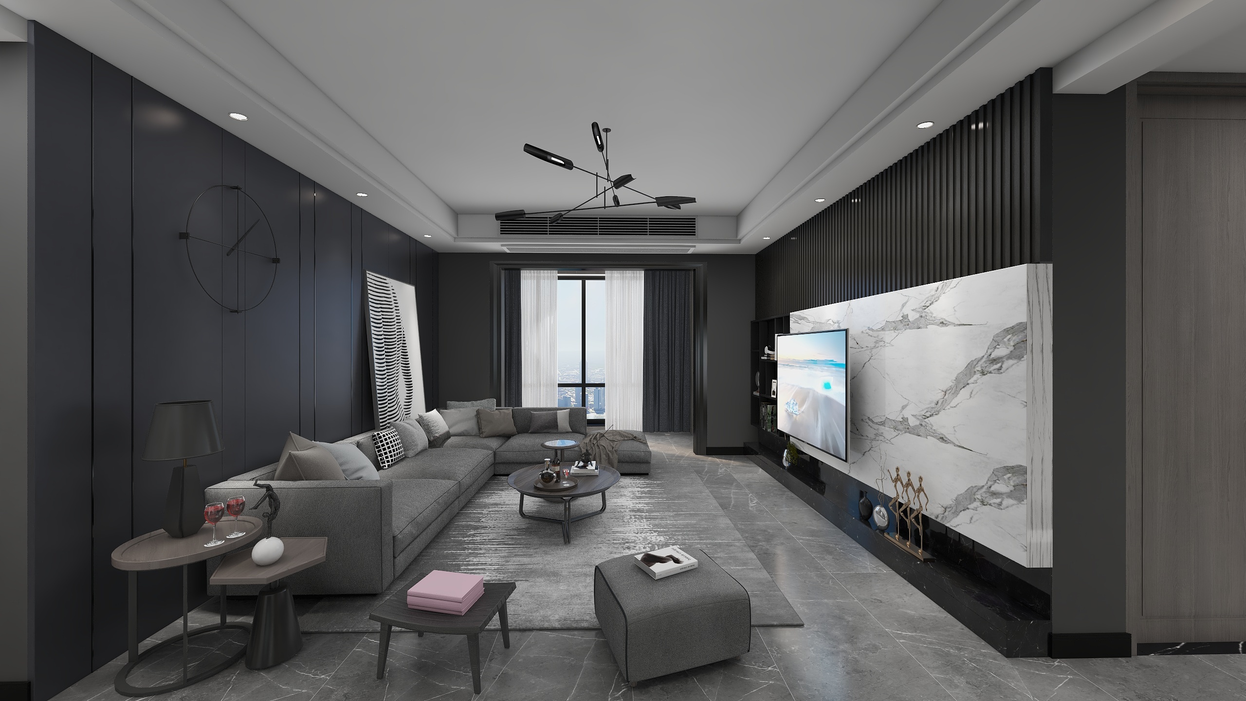 艺舍效果图表现-巴黎香颂港式-装修设计方案