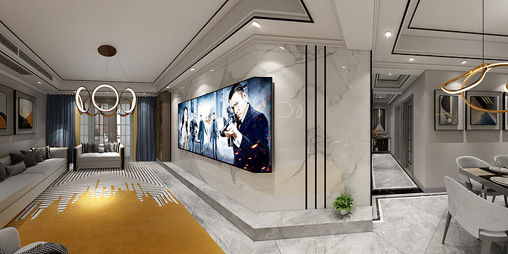 大足全案装修设计-棠樾府45栋1-4-2轻奢风（棠城装饰）-装修设计方案