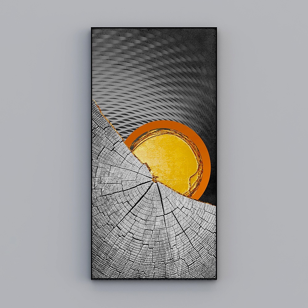 臣萱全屋配画-玄关画-韶华年轮-23D模型