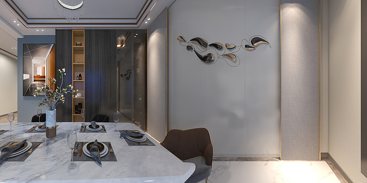 星@空间-客餐厅过道-装修设计方案