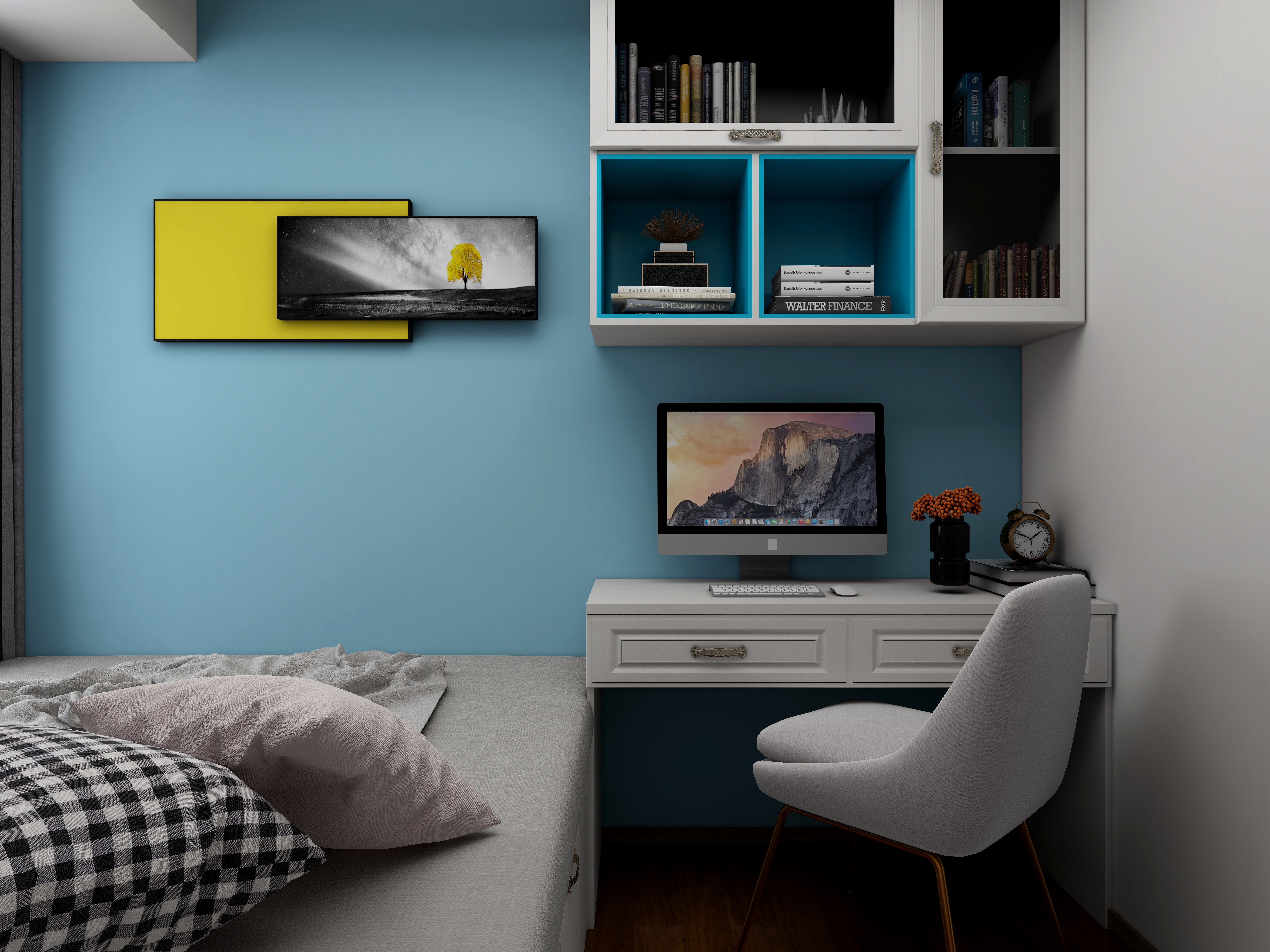 设计狮-007-85方简约小美式装修效果图