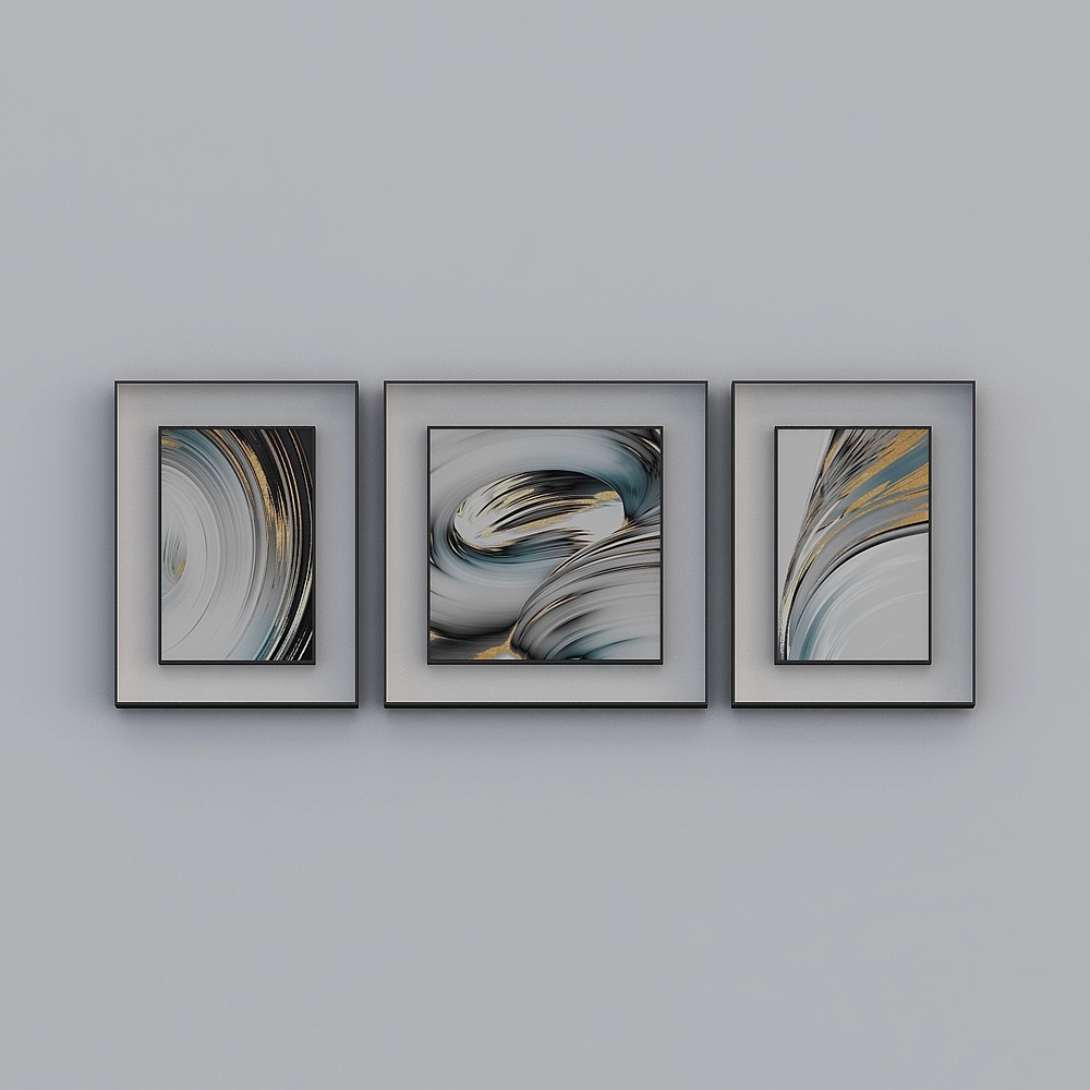 简上-轻奢风-客厅装饰画-SK-018-80x2003D模型