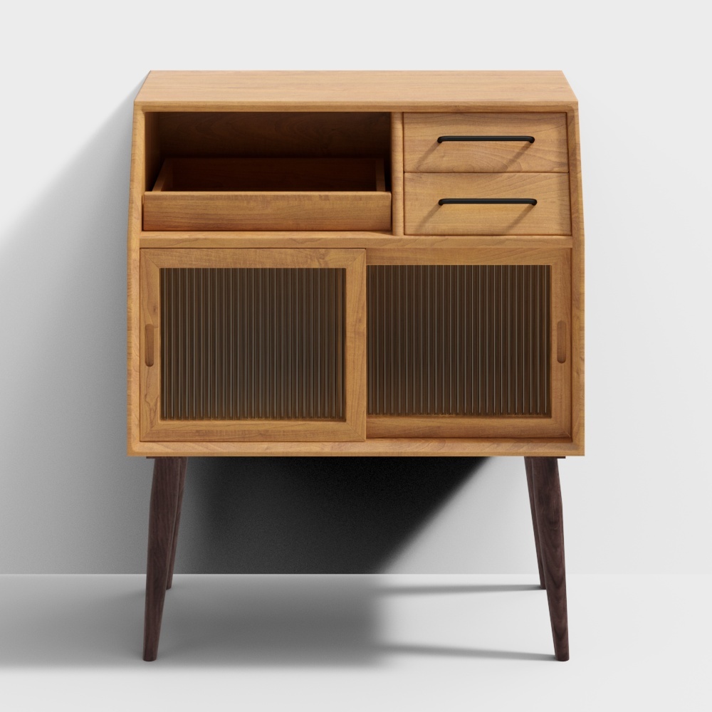 凡屋家具-阿尔托边柜-樱桃木款3D模型