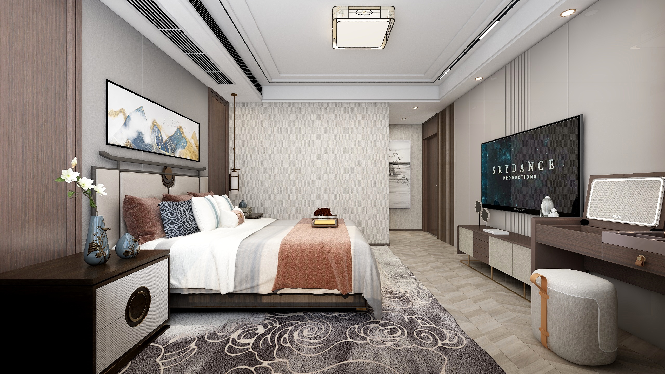 张煜强煜境设计-166平米新中式轻奢四房装修效果图