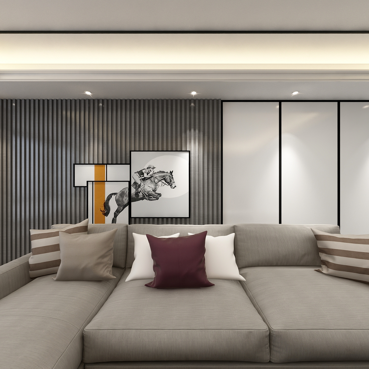 星空设计desgin-现代简约44㎡一层卡座找平型客厅装修效果图第5张