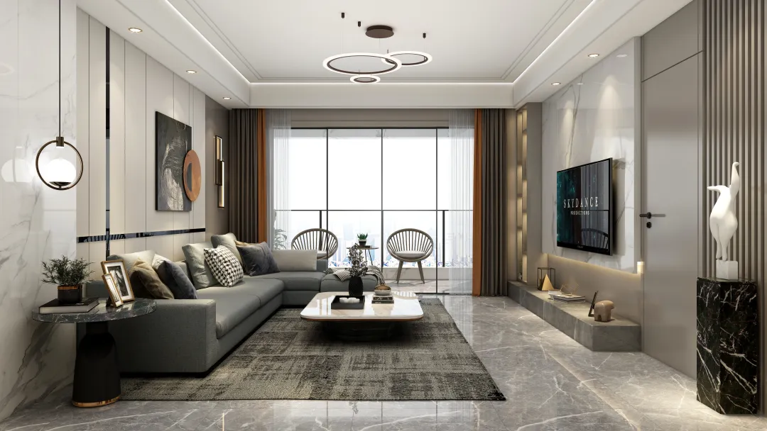 李立猛的装修设计方案:modern minimalist four-bedroom