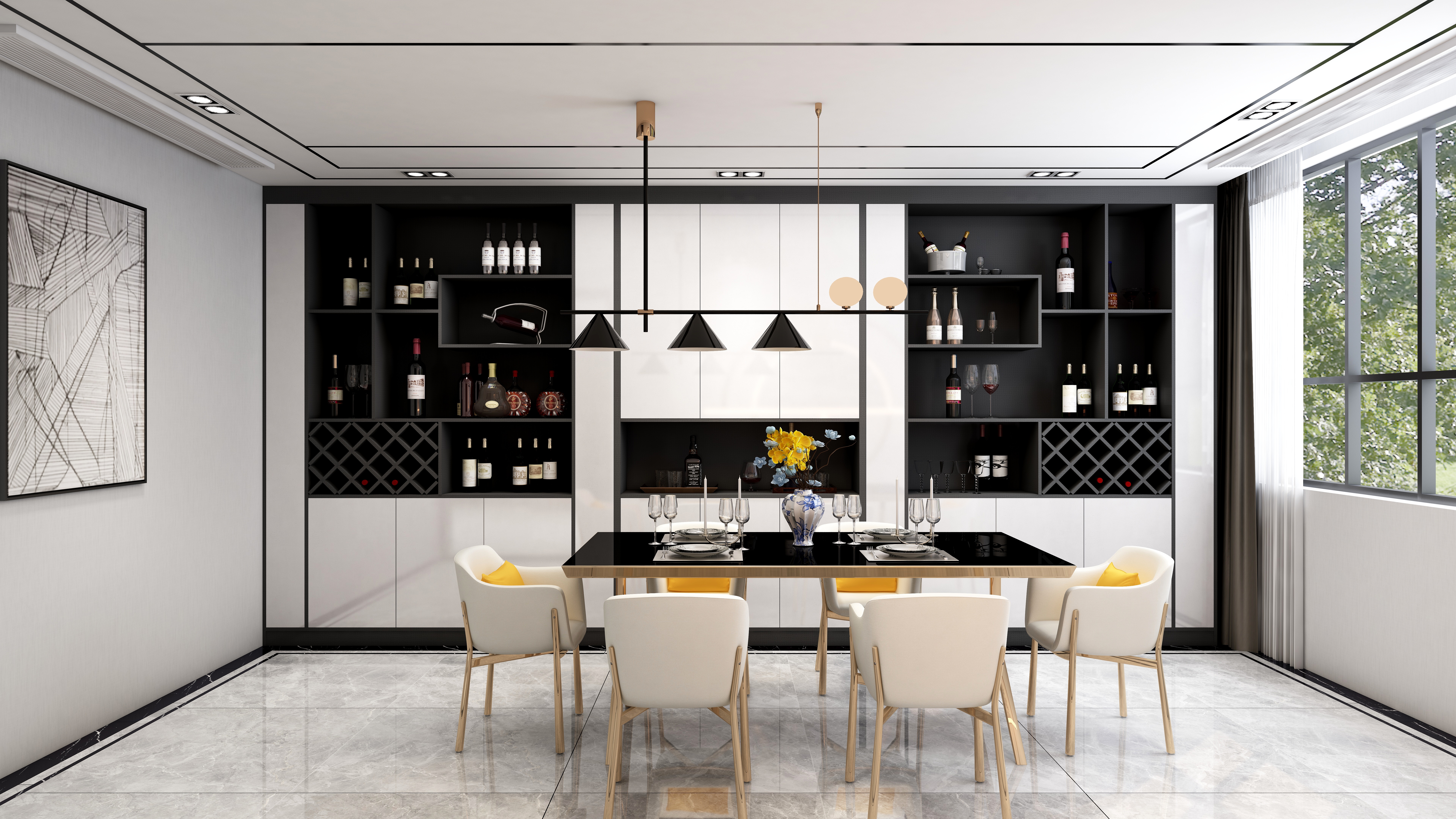 传奇设计工作室-杭州万山华府别墅-复式二层-设计方案装修效果图