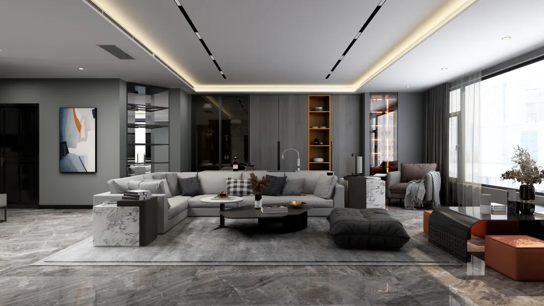 沃德佳张敏的装修设计方案:minimalist grey room