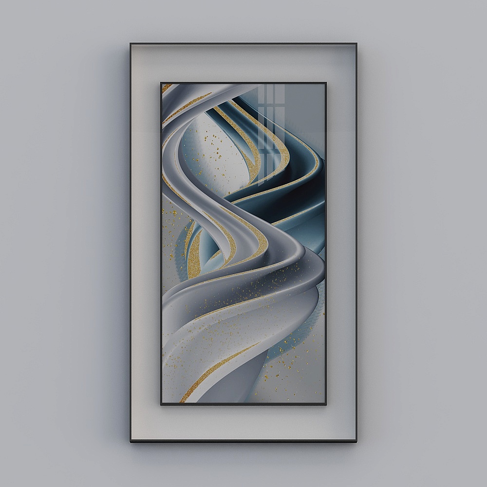 简上-轻奢风-玄关装饰画-SK-036-80x1403D模型