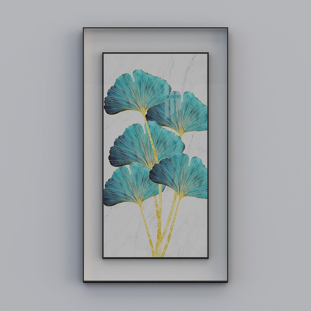 简上-轻奢风-玄关装饰画-SK-042-80x1403D模型