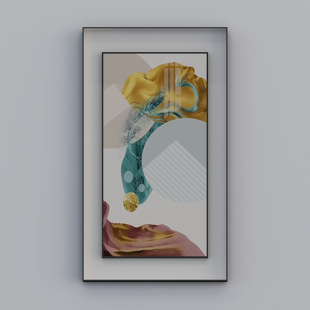  简上-轻奢风-玄关装饰画-SK-037-80x1403D模型