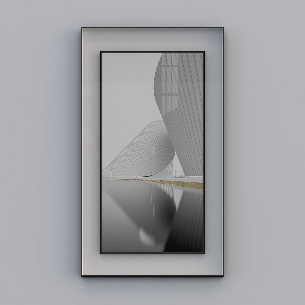 简上-轻奢风-玄关装饰画-SK-007-都市魅影3D模型