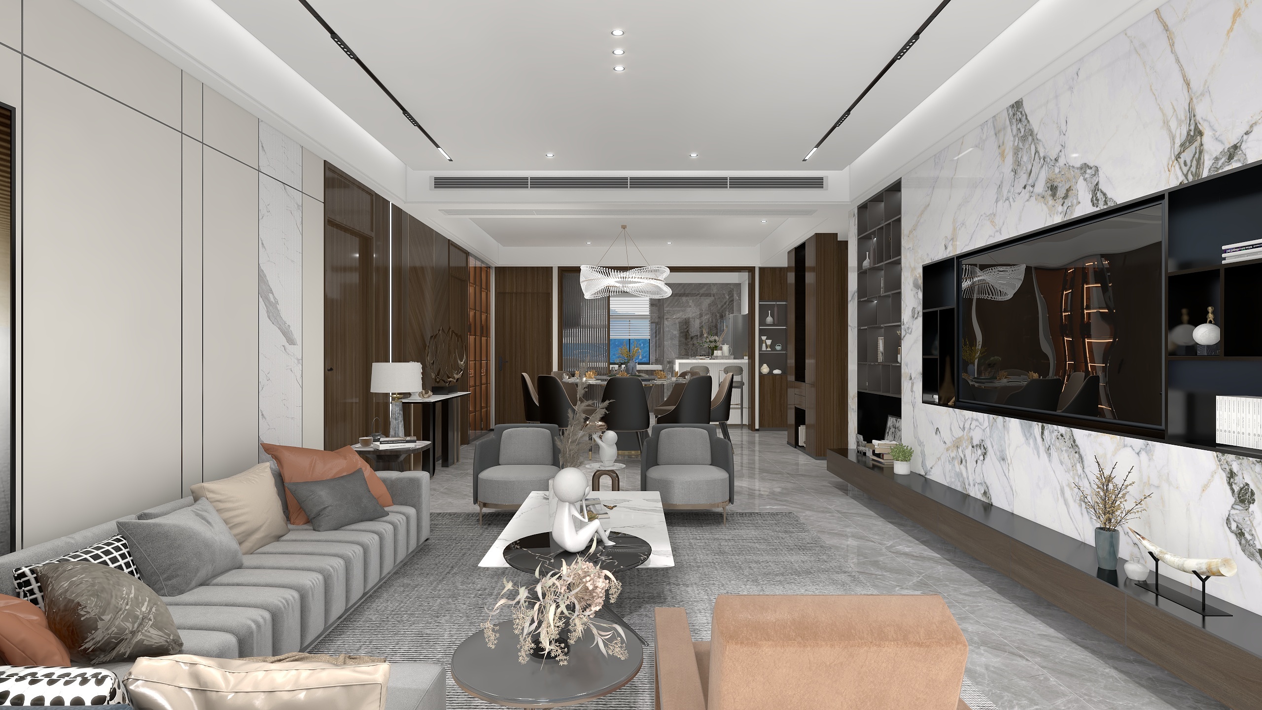 王涛-简与诗140平轻奢三居室-装修设计方案