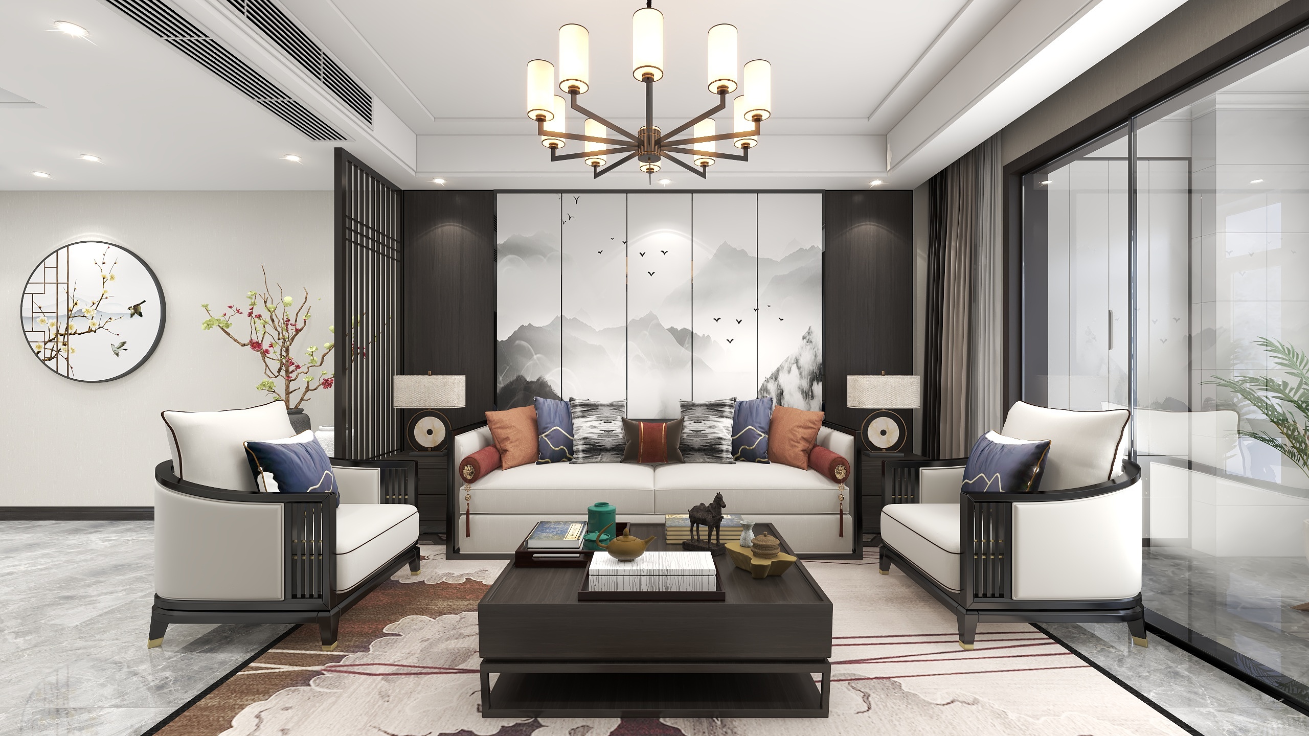 浅白设计-新中式装修效果图