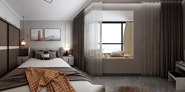 Cicin熙城简约-枫华豪景-现代-卧室-装修设计方案