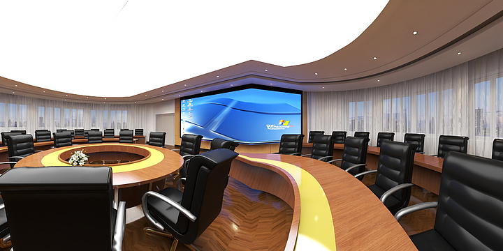 偷貓de鱼-圆形会议室-装修设计方案