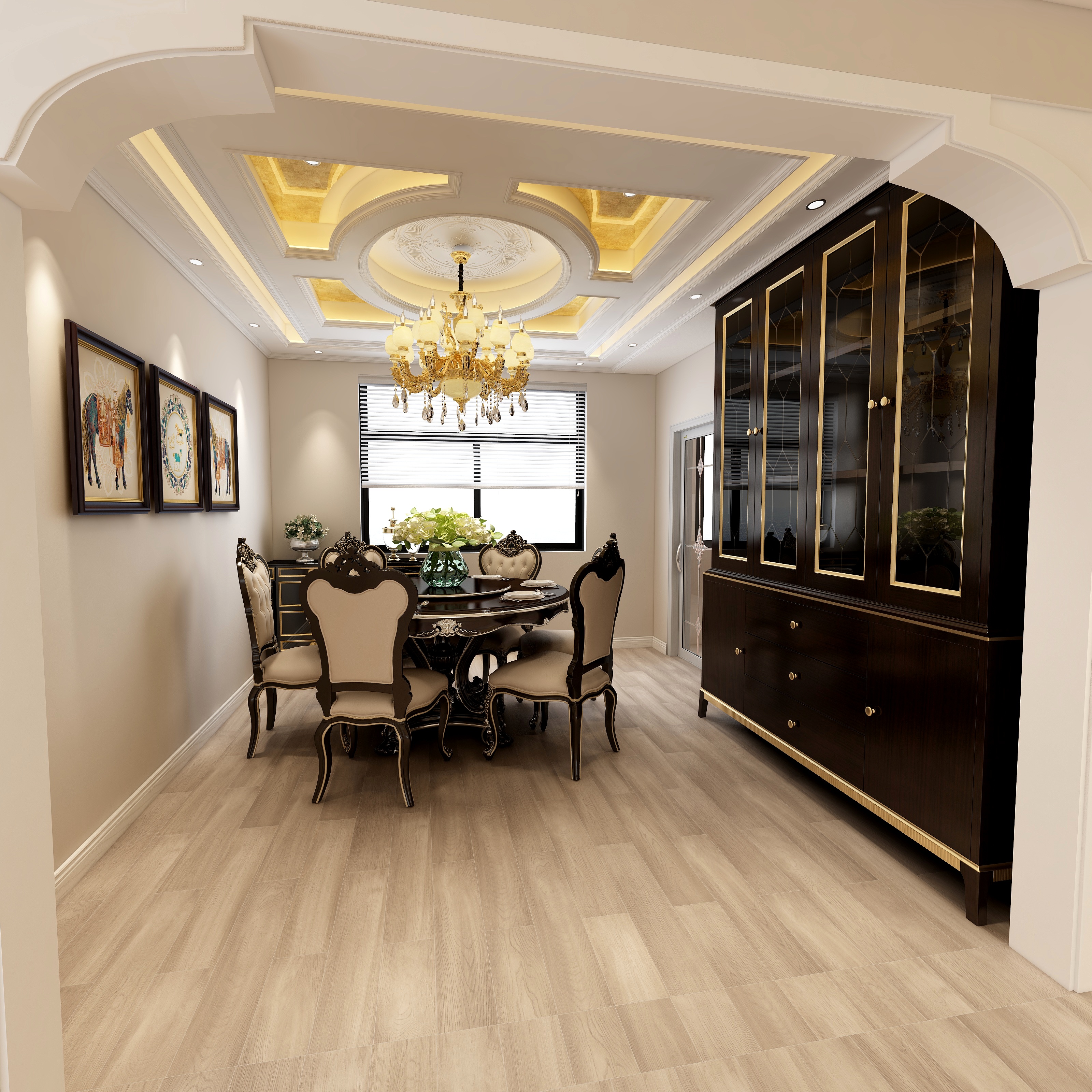 赤峰健正装饰装修公司-天河朗苑-简欧-123平装修效果图