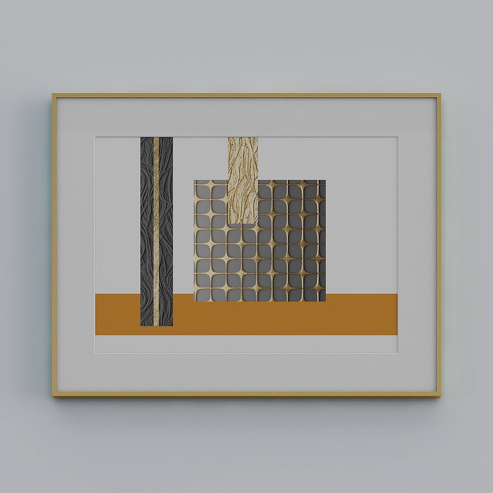 简上-现代风-餐厅装饰画-LJ-040-恍悟与静默3D模型