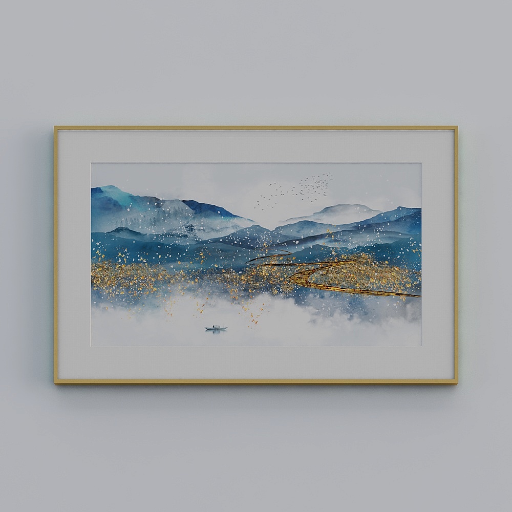 简上-现代风-餐厅装饰画-LJ-026-壮丽山河3D模型