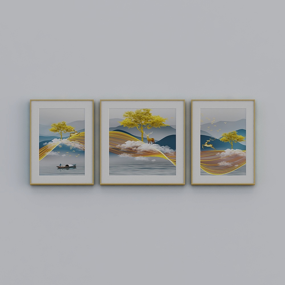 简上-现代风-客厅装饰画-LJ-078-80x200