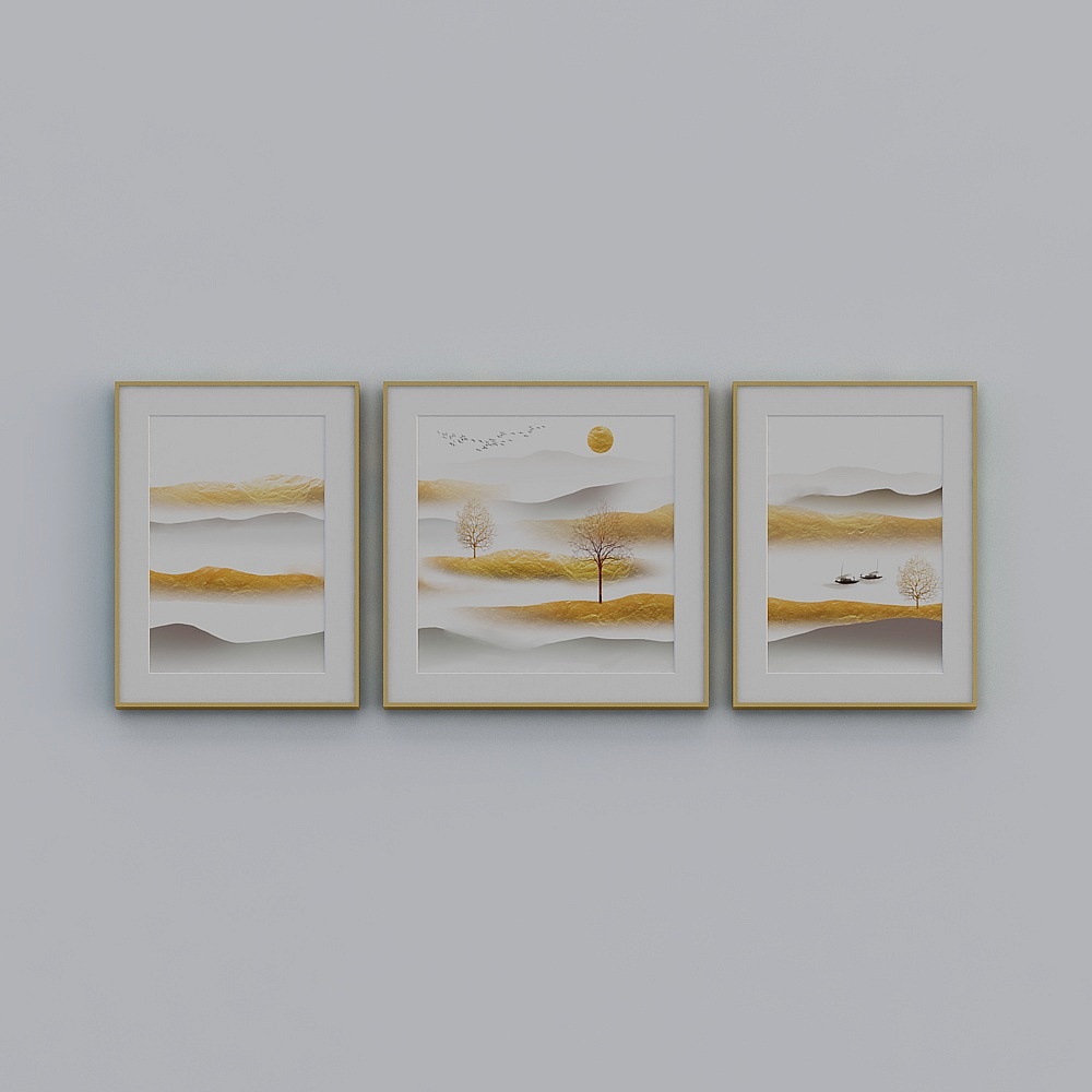 简上-现代风-客厅装饰画-LJ-082-80X2003D模型