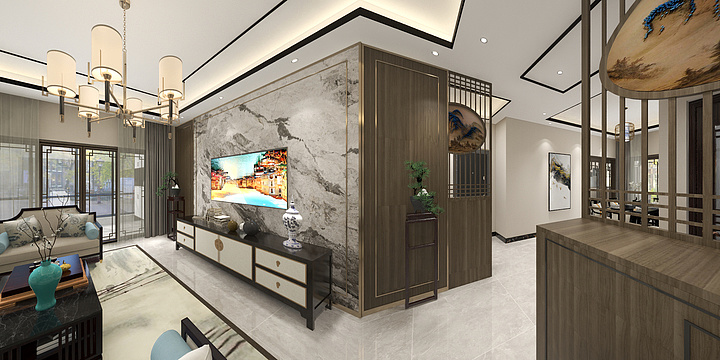 逆流而上A-效果图-新中式(1)-副本-装修设计方案