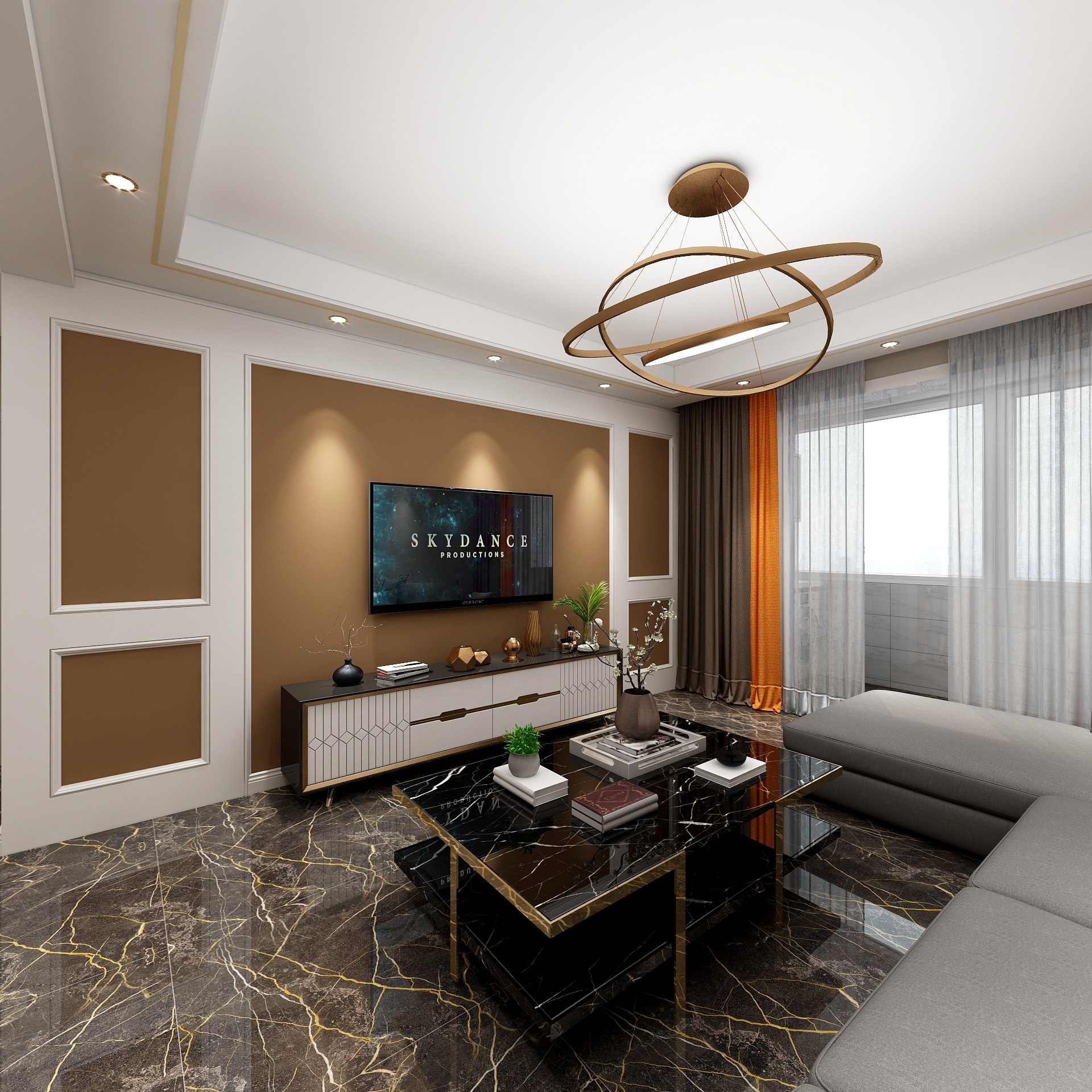 何松帅-天下城套内84.4平方，轻奢风装修效果图