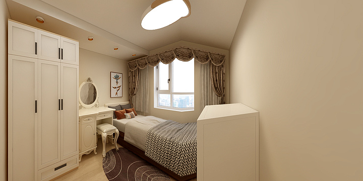 原创家具设计-新风南里主卧室效果图-装修设计方案