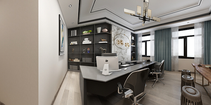战狼007-凤凰家居城志帮实业公司总经理办公室-装修设计方案