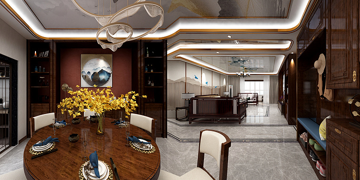 安云凯-盛世华府新中式效果图-装修设计方案