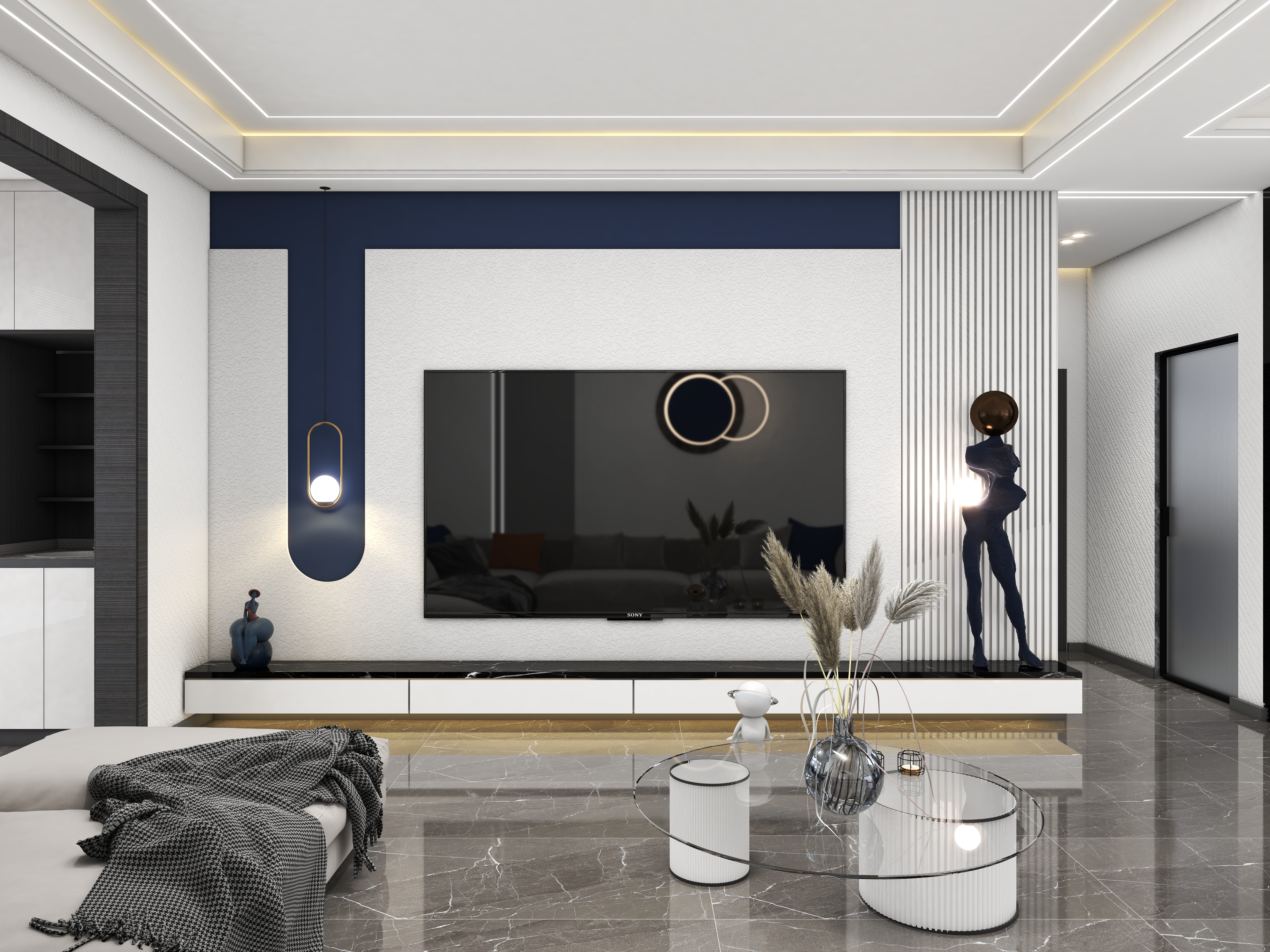 安邸家居设计工作室-《蓝色纸风筝》一140㎡现代轻奢三房-装修设计方案