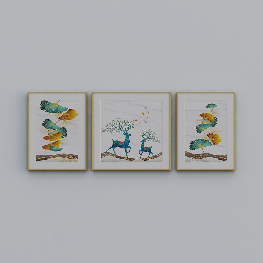 简上-现代风-客厅装饰画-LJ-103-80x2003D模型