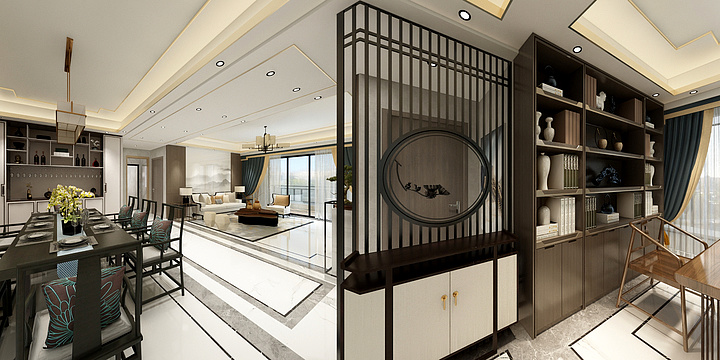 TX-LAW-侨城一号01户型（157平方中式）-装修设计方案