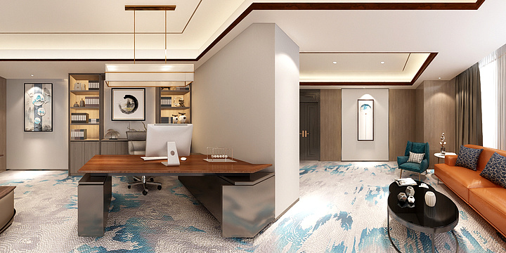 XP设计-董事长办公室-装修设计方案
