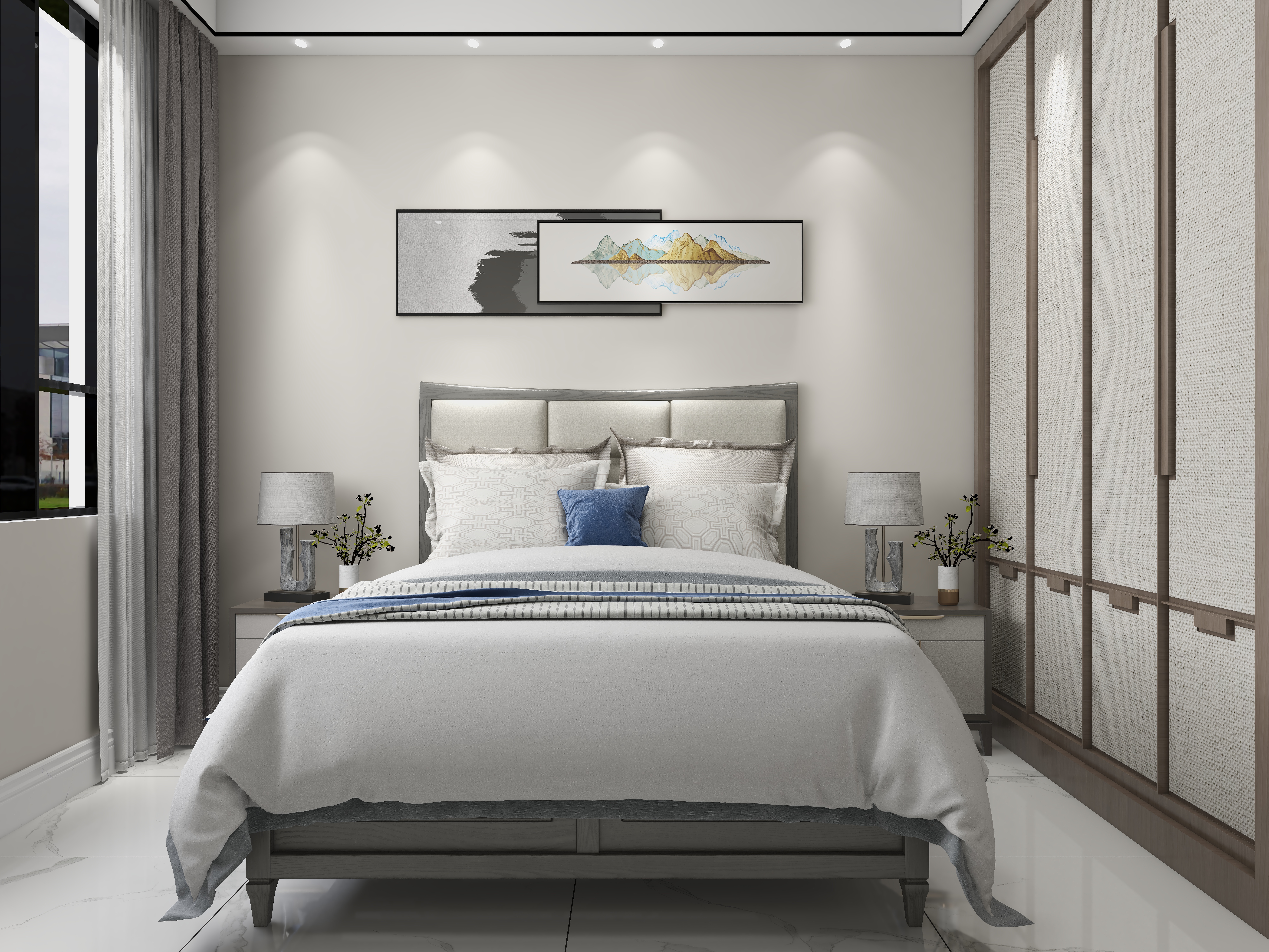 白亚娟-一抹橙的中式-130平装修效果图