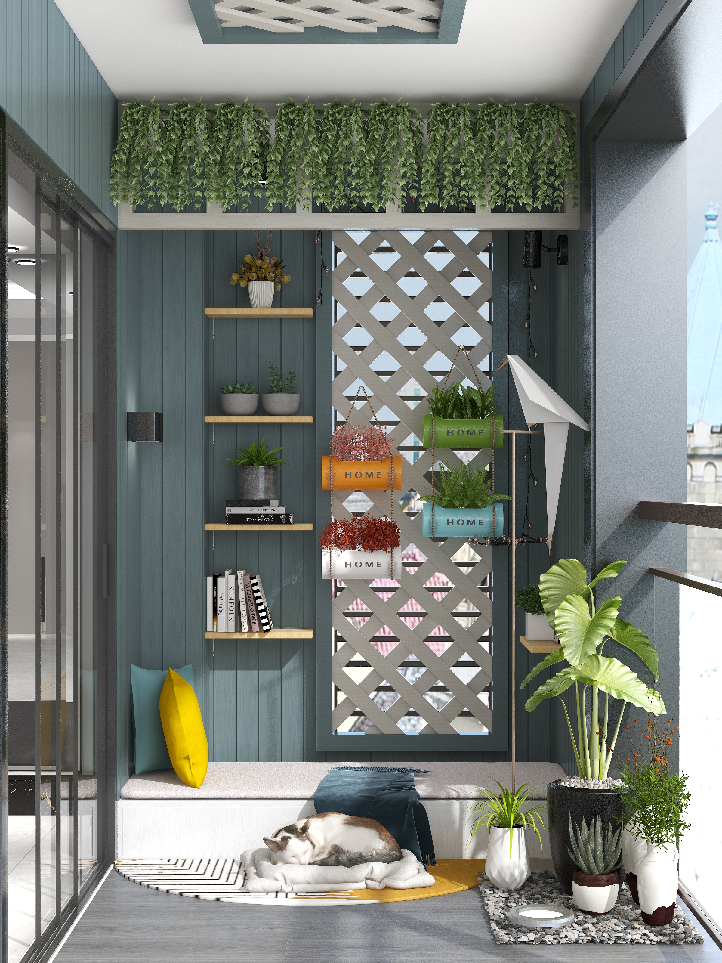 曹承诺zKxe-保利滨江上品客厅阳台-治愈蓝-装修设计方案