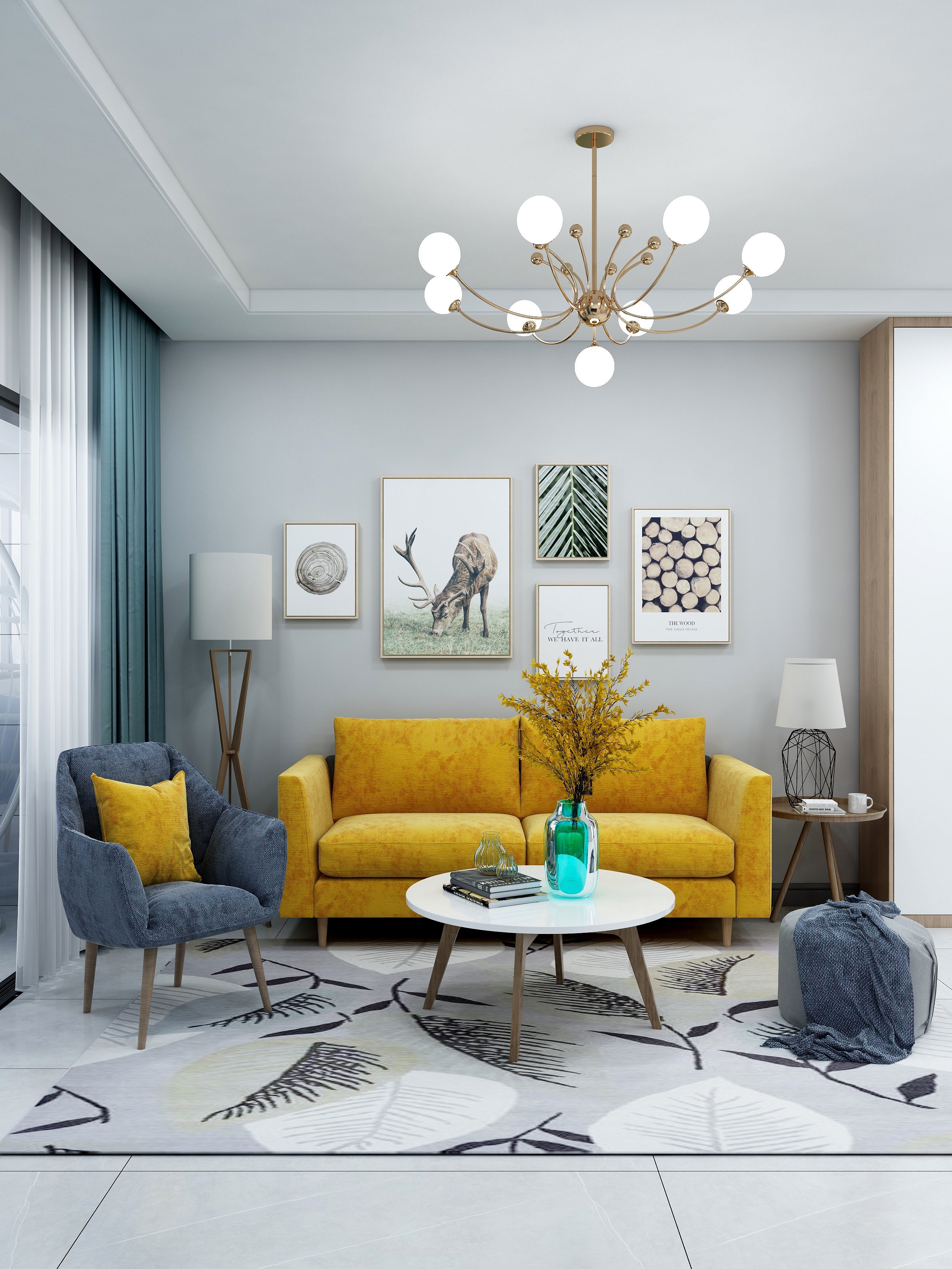 HE何宇诚-清新感-3室装修效果图