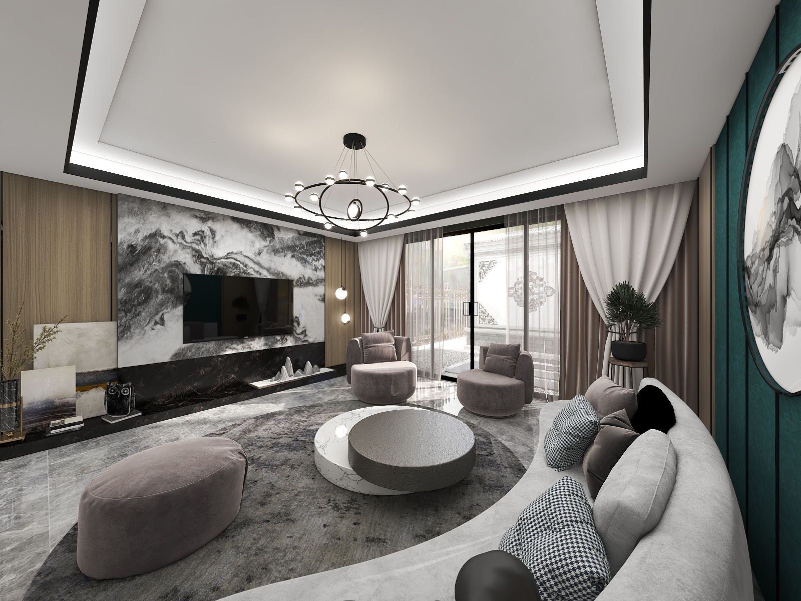 境庭山设计-安康底跃一楼客餐厅-装修设计方案