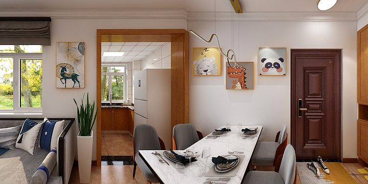 威海海岳装饰-泊于社区（83.5平方）好乐家装饰18263121368-装修设计方案