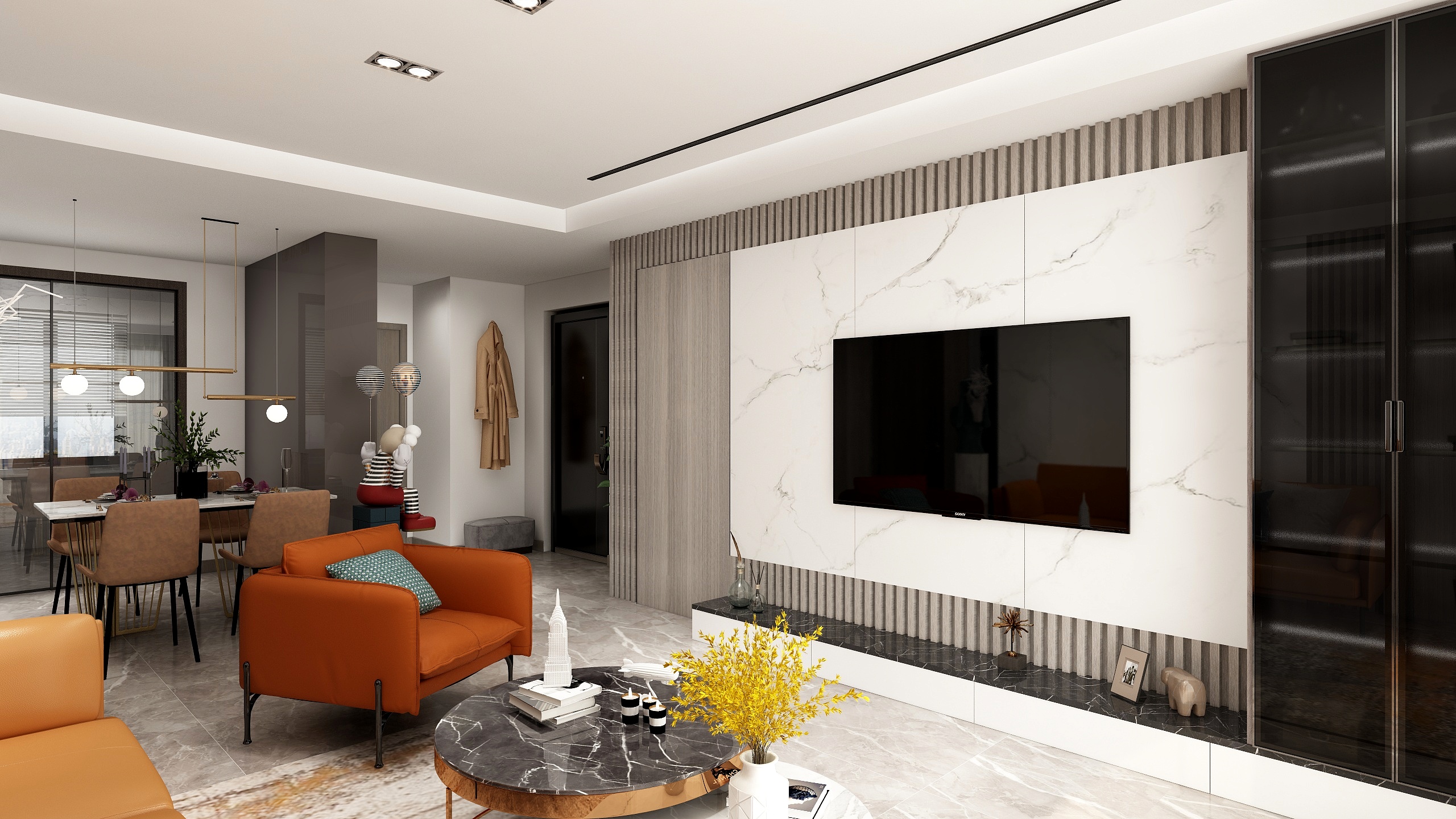 一抹彡阳光-中梁126小美式-装修设计方案