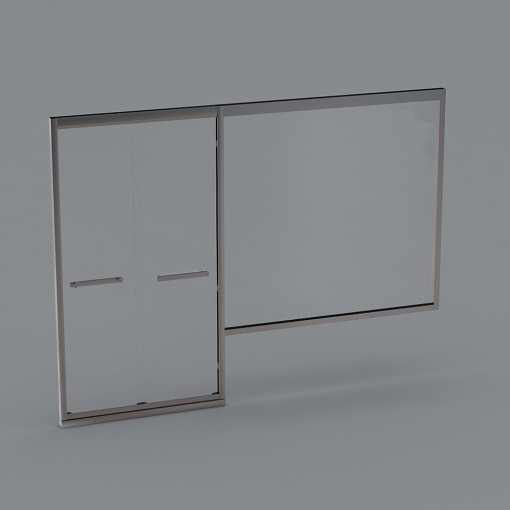 理想家不锈钢浴屏3D模型