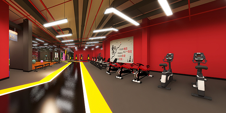 偷貓de鱼-KALI健体中心-装修设计方案