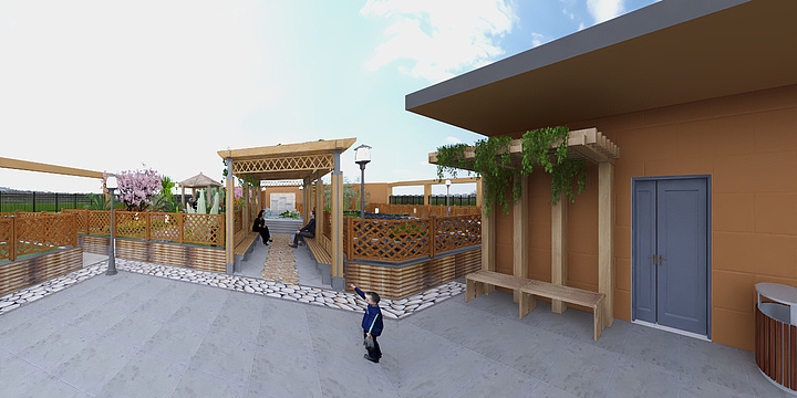 紫艺轩设计效果图-肥乡君悦假日酒店楼顶花园-改-装修设计方案