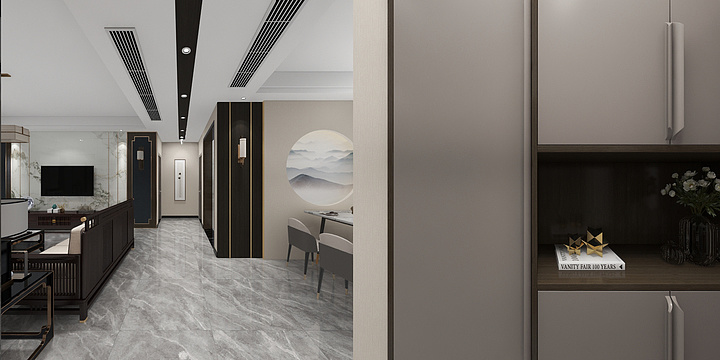 川合设计亢健-财富公馆29#2-302现代中式-装修设计方案